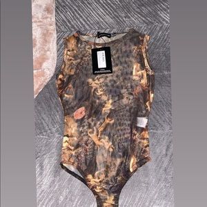 See through brown Renaissance bodysuit